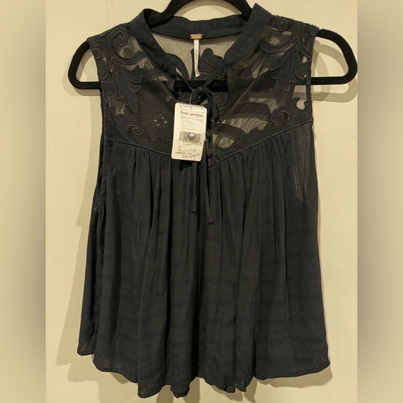 NWT Free People Western Romance
Mesh-Yoke Top Black Size M - Picture 9 of 11